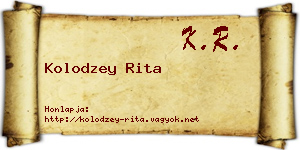 Kolodzey Rita névjegykártya